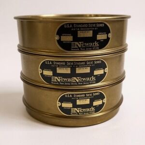 Newark USA Standard Sieve Series Set #10, #23, #100 Brass Mesh Sieves